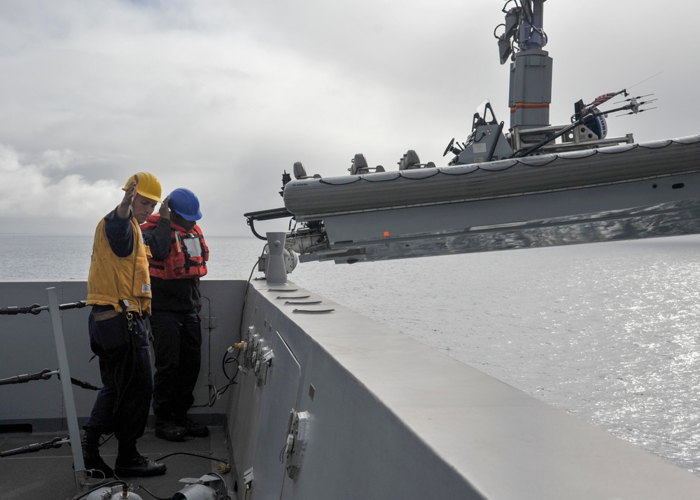 USS Anchorage and USS New Orleans Sailors Assist in Rigid Hull Inflatable Boat Operations