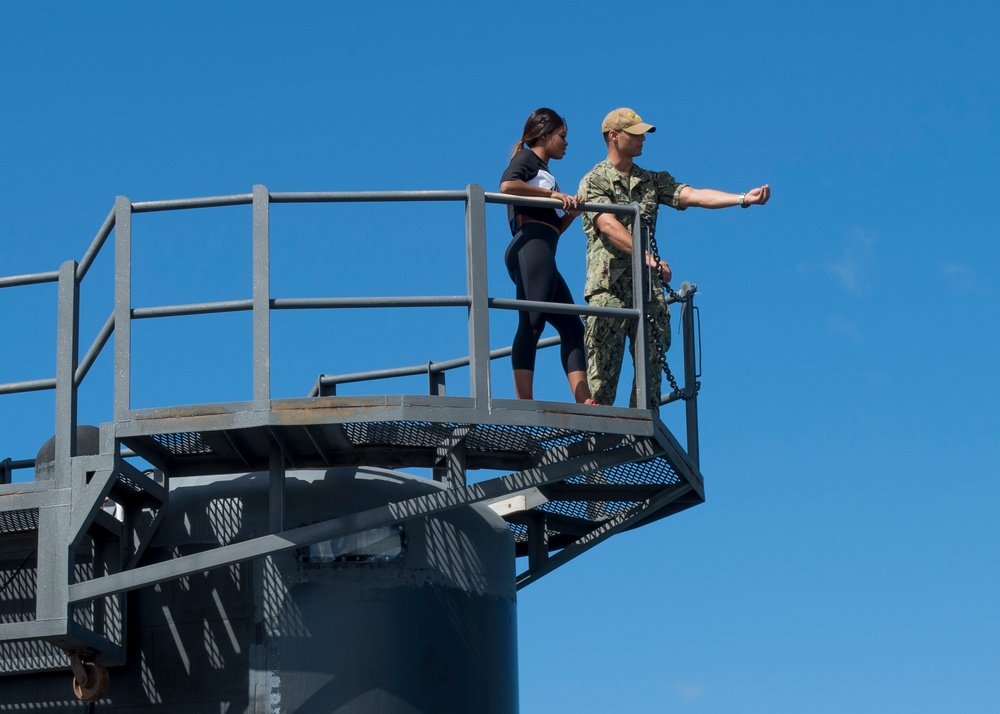 Olympic Gymnast Tours Guam Submarine