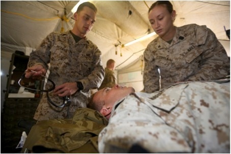 U.S. Marines and Sailors conduct mass casualty drill during Native Fury 18