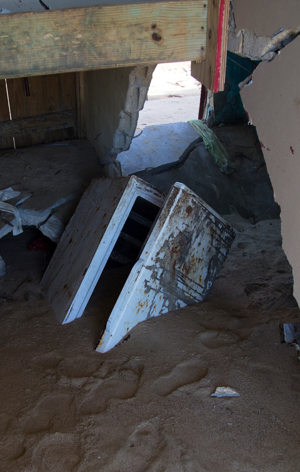 Refrigerator Filled With Sand