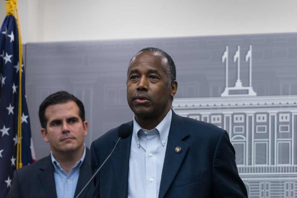 Secretary of Housing and Urban Development Ben Carson Answers the Press in Puerto Rico