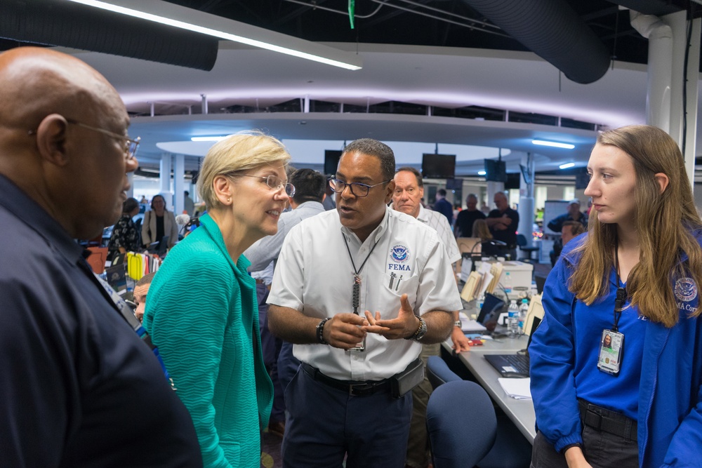 Senator Elizabeth Warren Visits Puerto Rico JFO