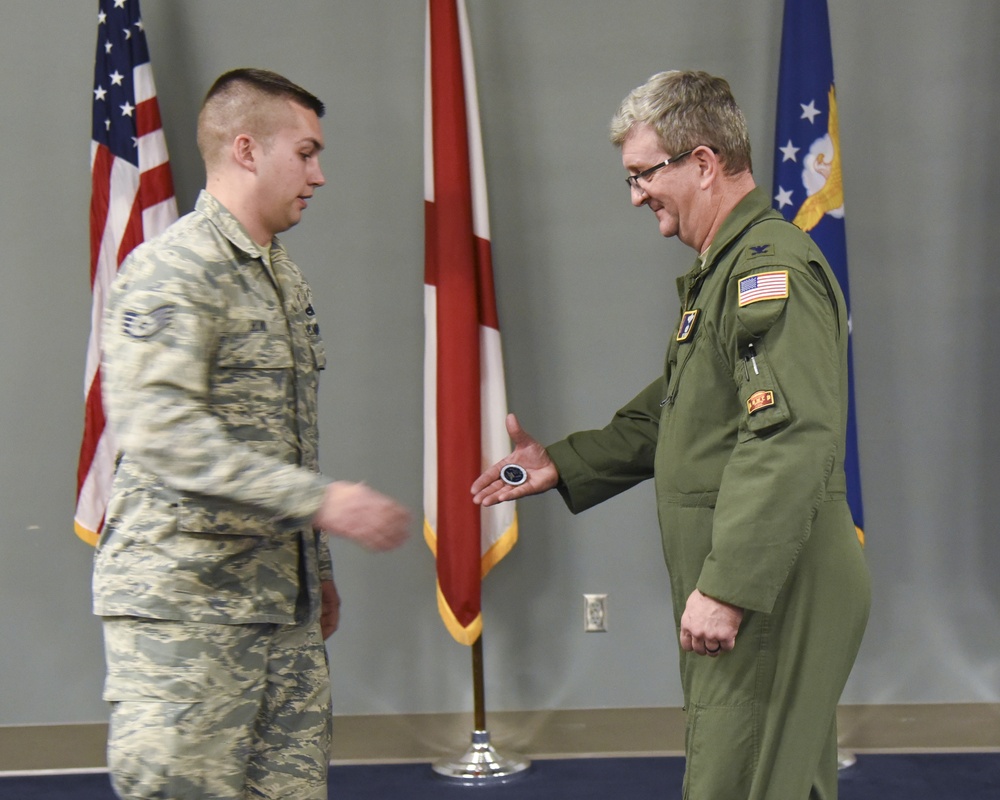 Airmen Coined During Commander All Call
