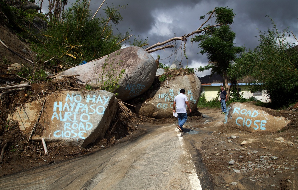 Boulders Block Access in Naguabo