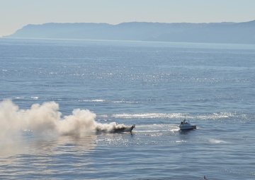 Coast Guard, locals respond to boat fire in San Pedro Channel