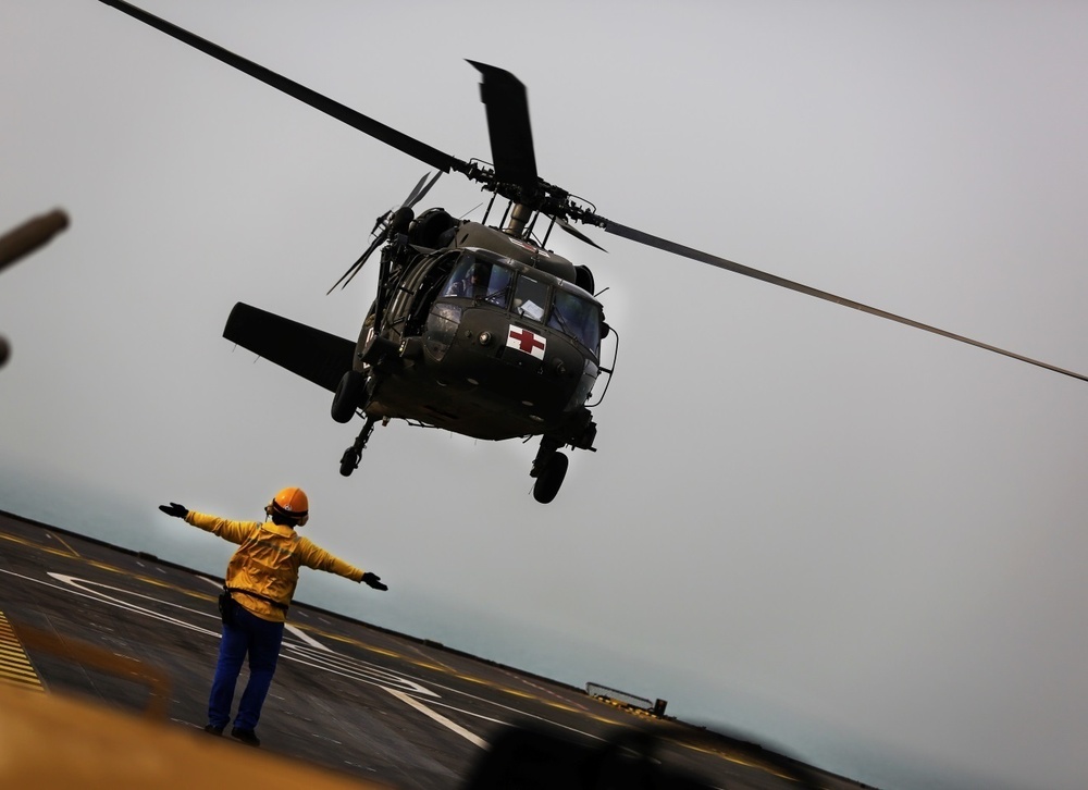 U.S. Army UH-60’s Land Aboard French LHD Tonnerre