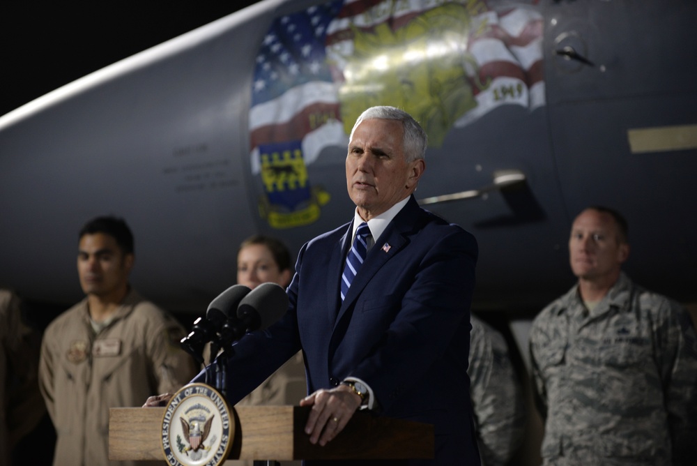 Vice President Mike Pence addresses the Red Tails