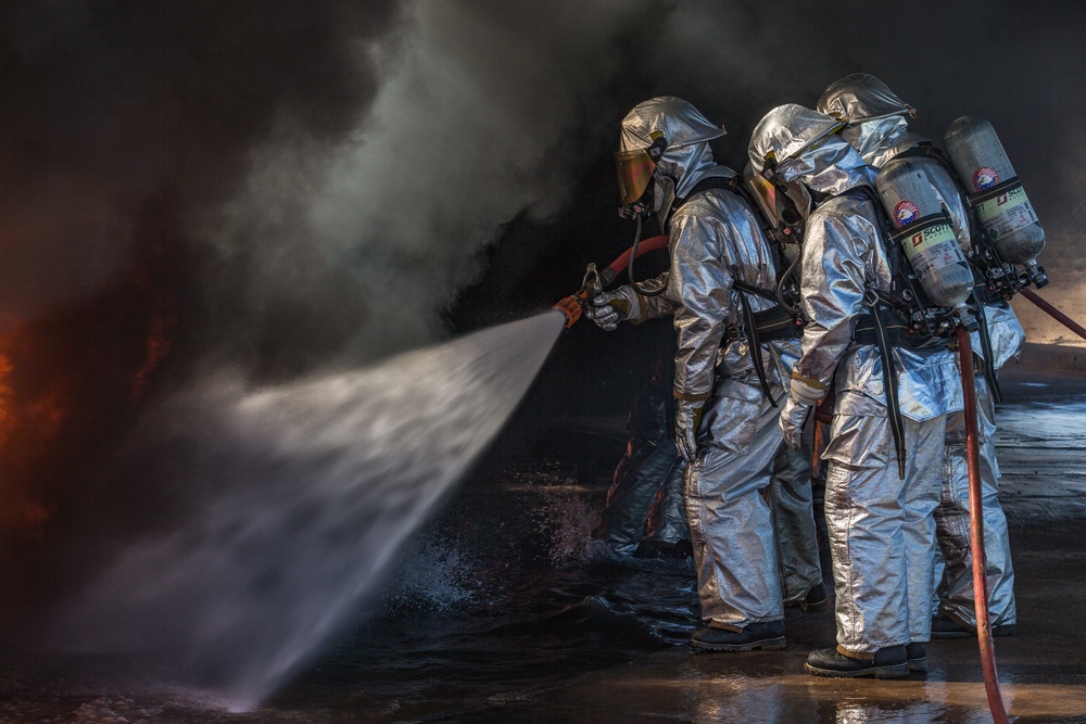 Marine Aircraft Rescue Firefighters Training Exercise