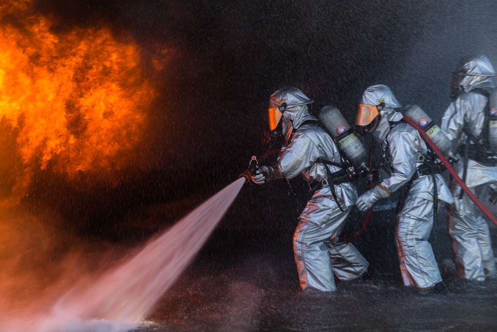 Marine Aircraft Rescue Firefighters Training Exercise