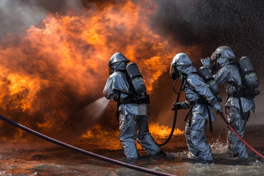 Marine Aircraft Rescue Firefighters Training Exercise