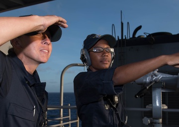 USS Pearl Harbor Sailors stand watch