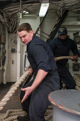 USS Bonhomme Richard (LHD 6) departs Sasebo