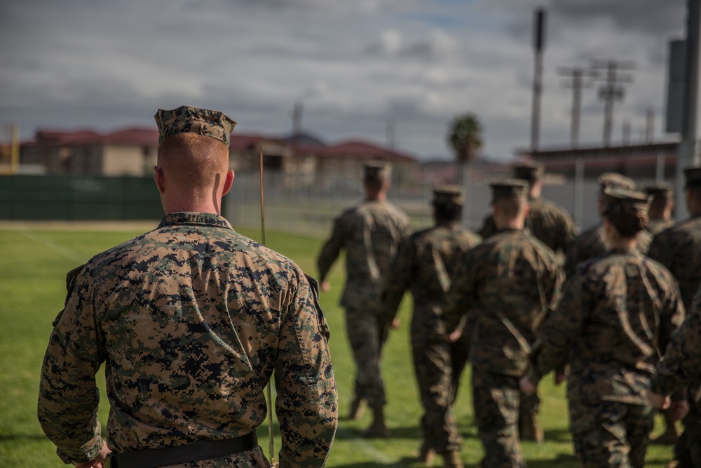 Practicing Drill Corporals Course 3-18 1st Marine Logistics Group