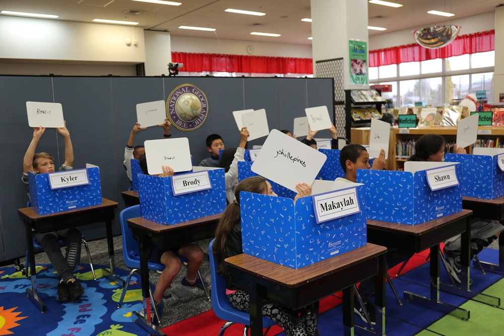 Elementary students compete in school-wide geographic bee