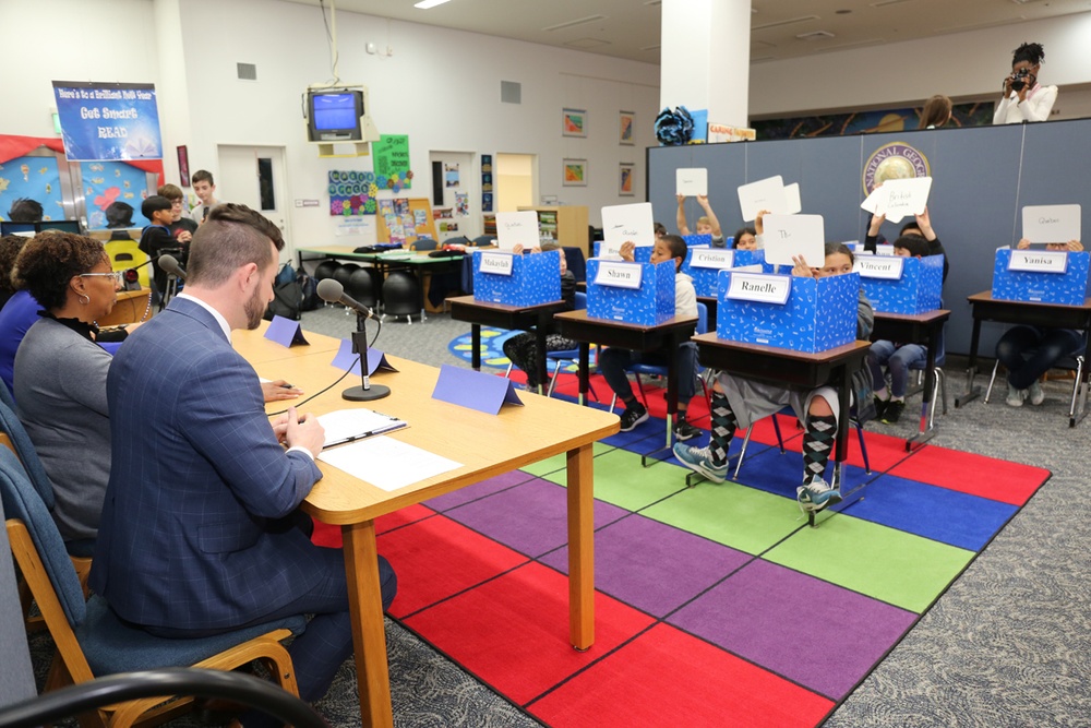 Elementary students compete in school-wide geographic bee