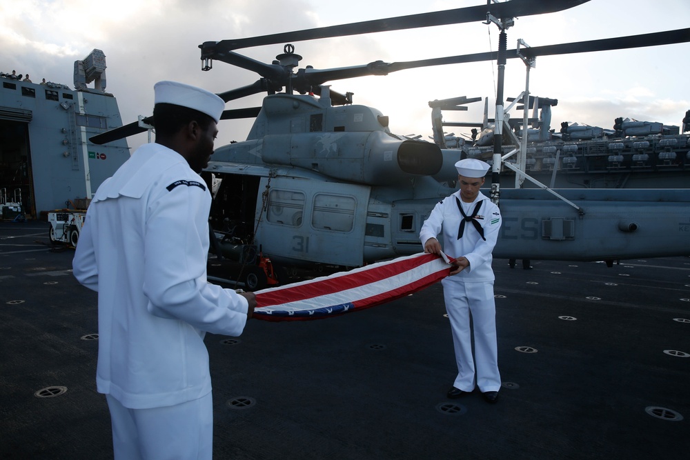 Manning the rails aboard USS San Diego (LPD 22)