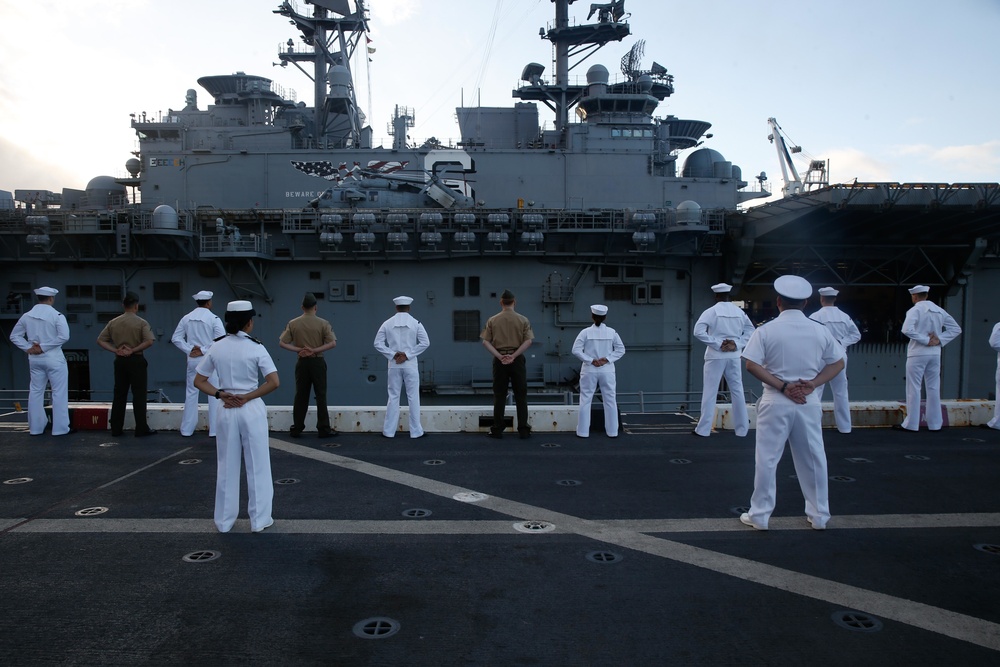 Manning the rails aboard USS San Diego (LPD 22)