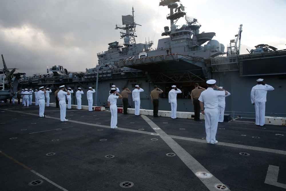 Manning the rails aboard USS San Diego (LPD 22)