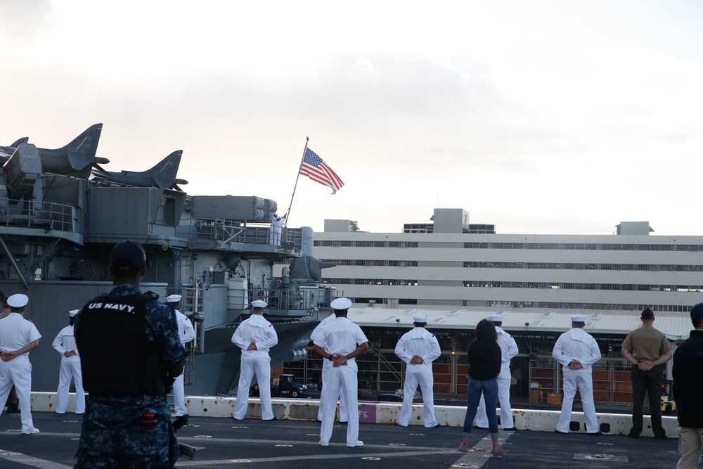 Manning the rails aboard USS San Diego (LPD 22)