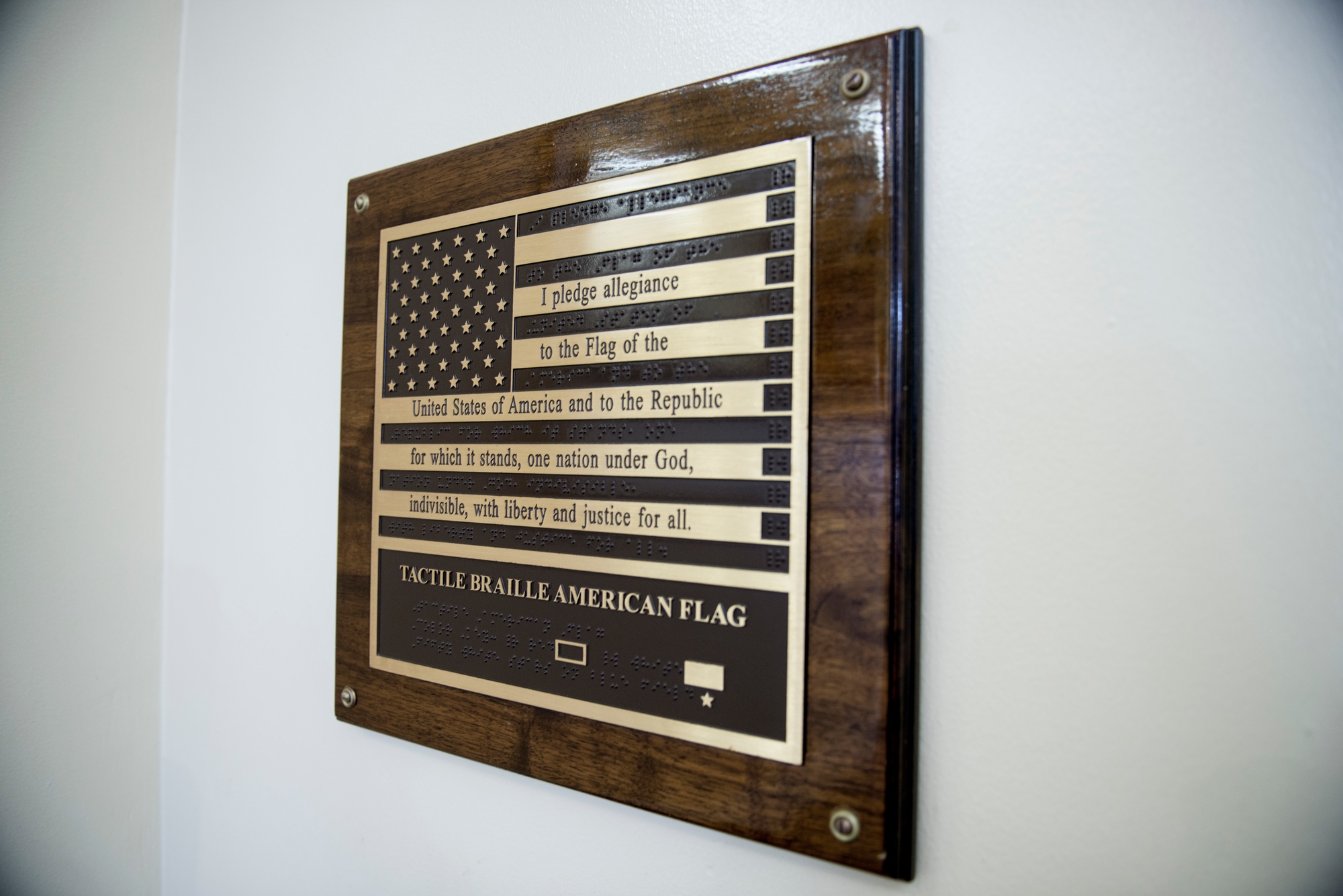 Braille American flag uneviled at VA blind rehab center