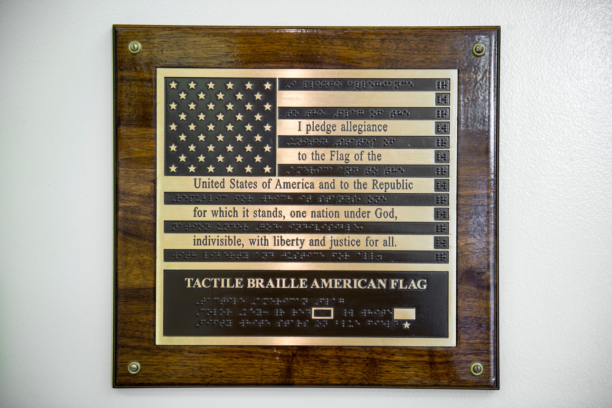 Braille American flag uneviled at VA blind rehab center