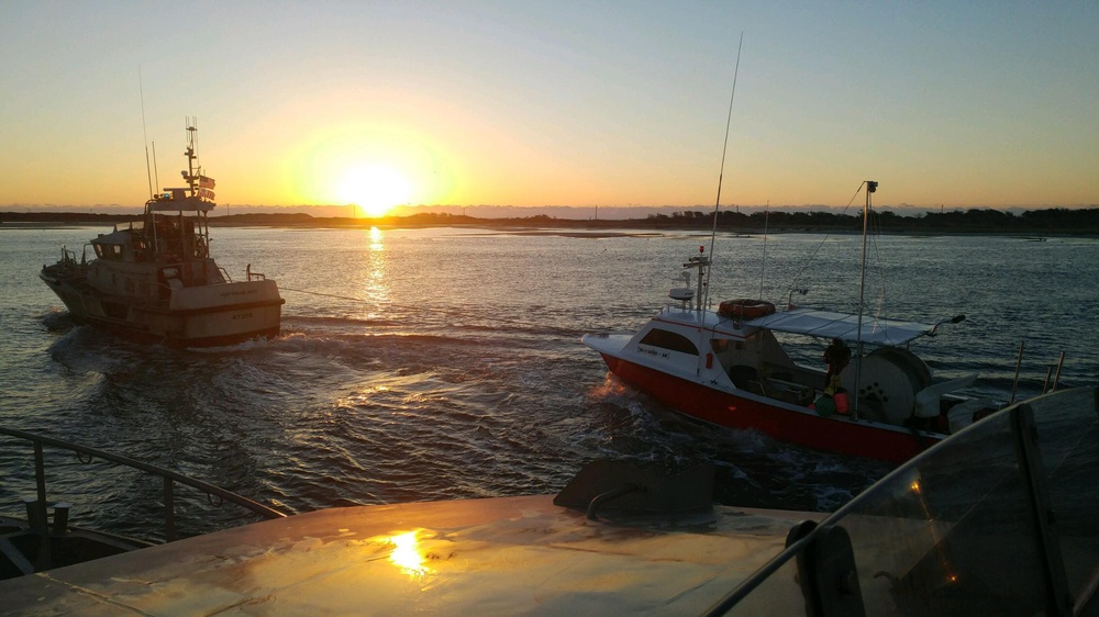 Coast Guard assists fishing boat taking on water near Hatteras Inlet, NC