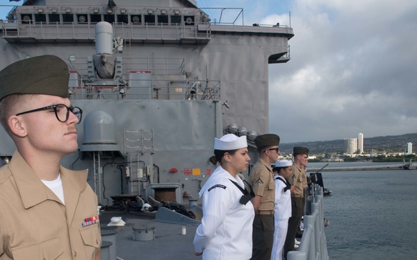 USS Pearl Harbor departs Pearl Harbor