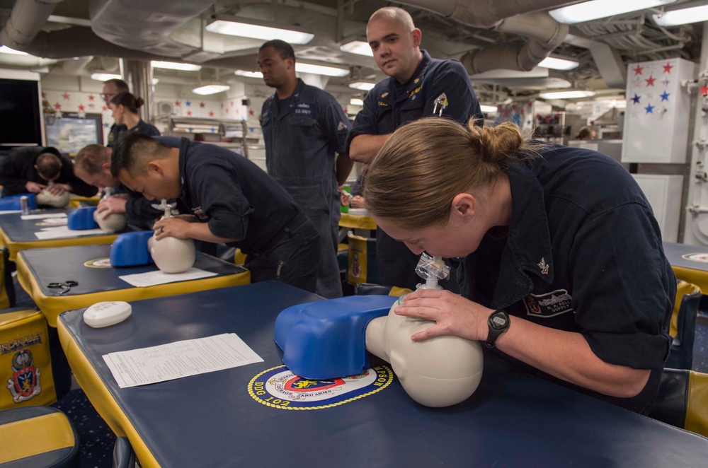 USS Sampson Reviews CPR