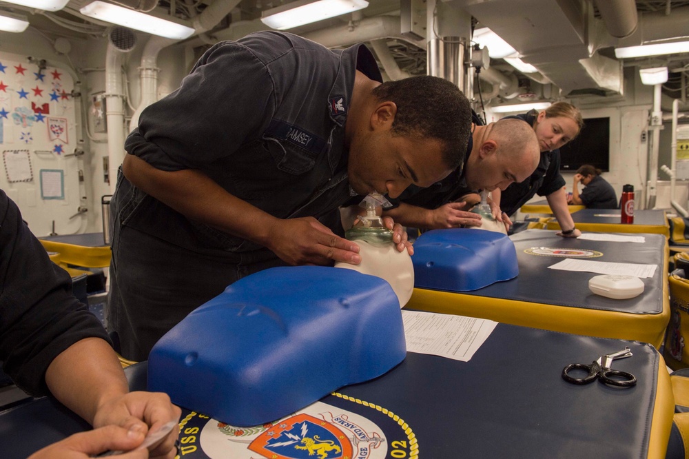 USS Sampson Reviews CPR