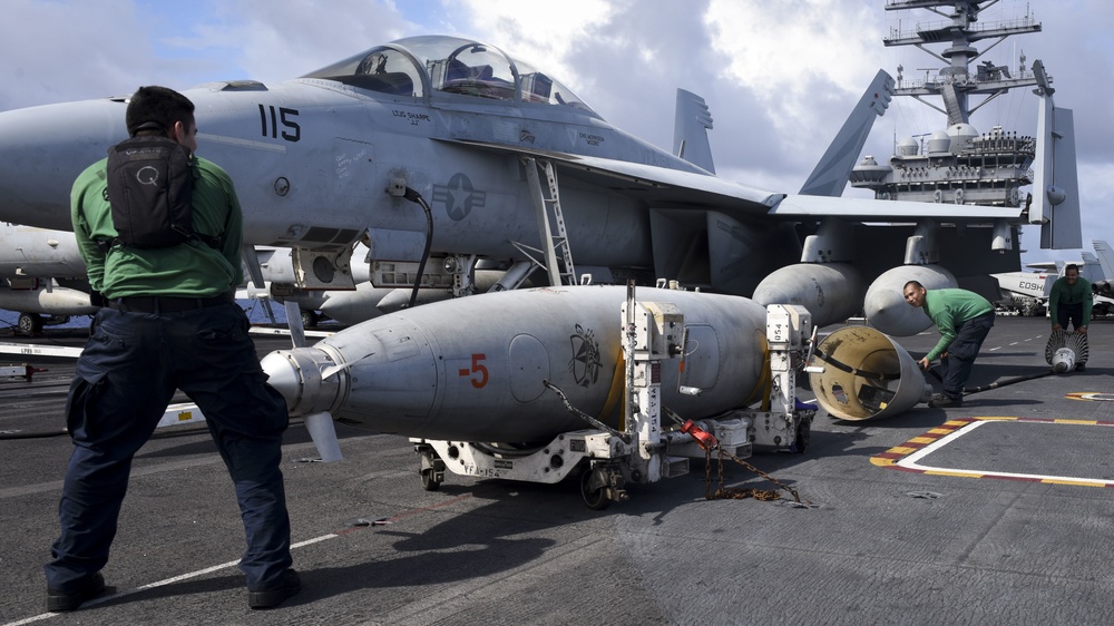 Sailors Put Fuel Pod Back Together