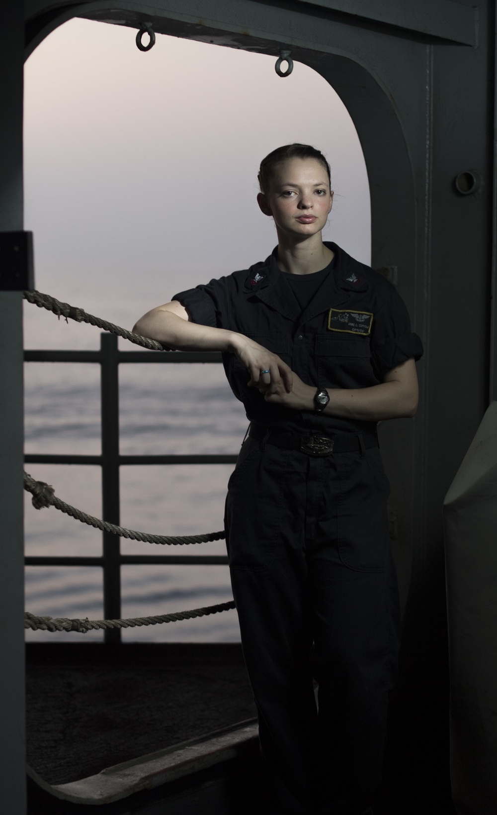 Sailor At Sea Environmental Portrait