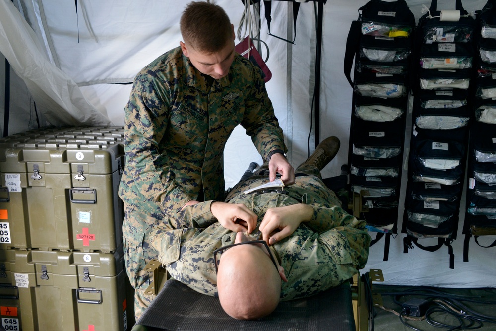 NASSIG Hospital, SPMAGTF-CR-AF Forward Resuscitative Surgical Suite participate in mass casualty drill