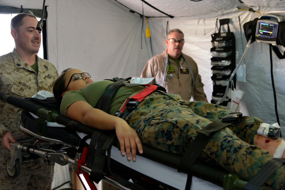 NASSIG Hospital, SPMAGTF-CR-AF Forward Resuscitative Surgical Suite participate in mass casualty drill