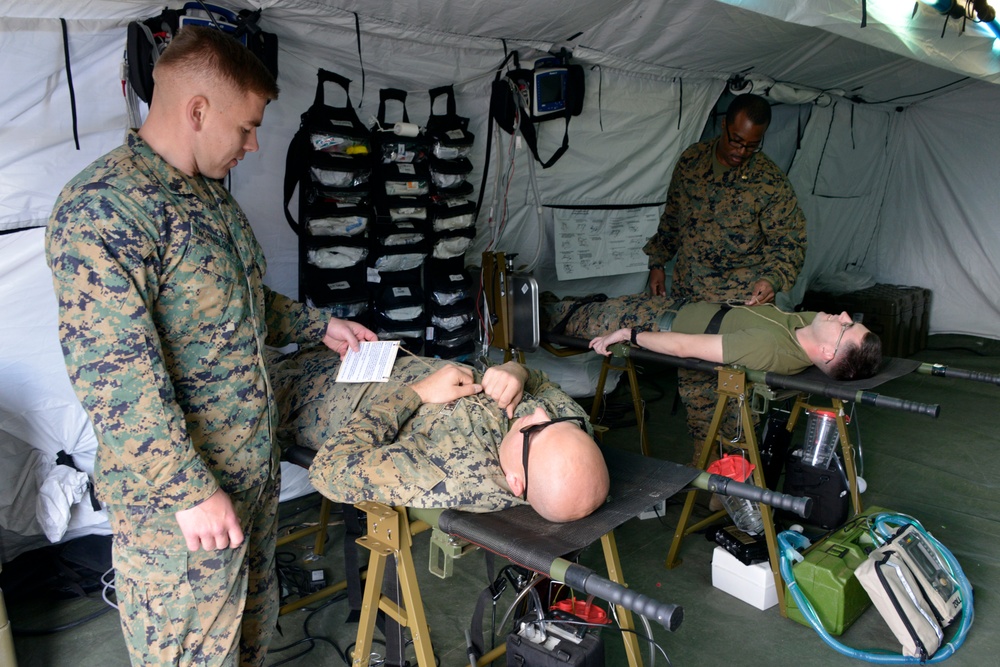 NASSIG Hospital, SPMAGTF-CR-AF Forward Resuscitative Surgical Suite participate in mass casualty drill