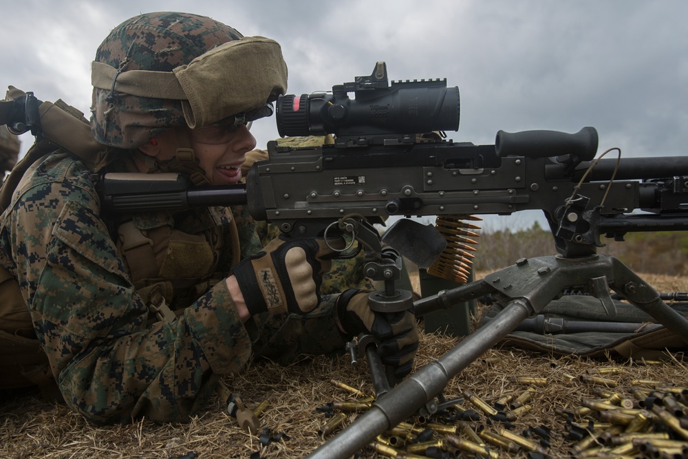 1st Battalion, 2nd Marines attack the platoon range