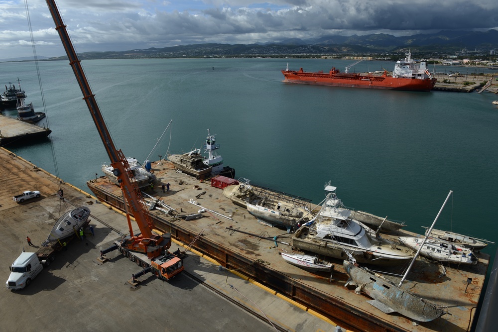 Photo Release: ESF-10 Hurricane Maria Response crews transition storm-impacted vessels in Port of Ponce, Puerto Rico