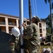 Engineers install flagpole for Army memorial