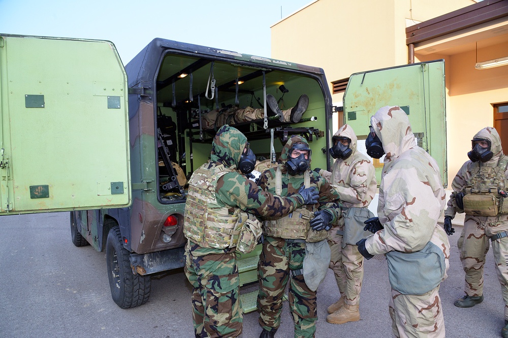 CBRN contaminated casualties training of Caserma Del Din Vicenza January 29, 2018