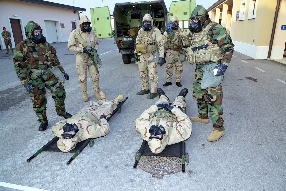 CBRN contaminated casualties training of Caserma Del Din Vicenza January 29, 2018