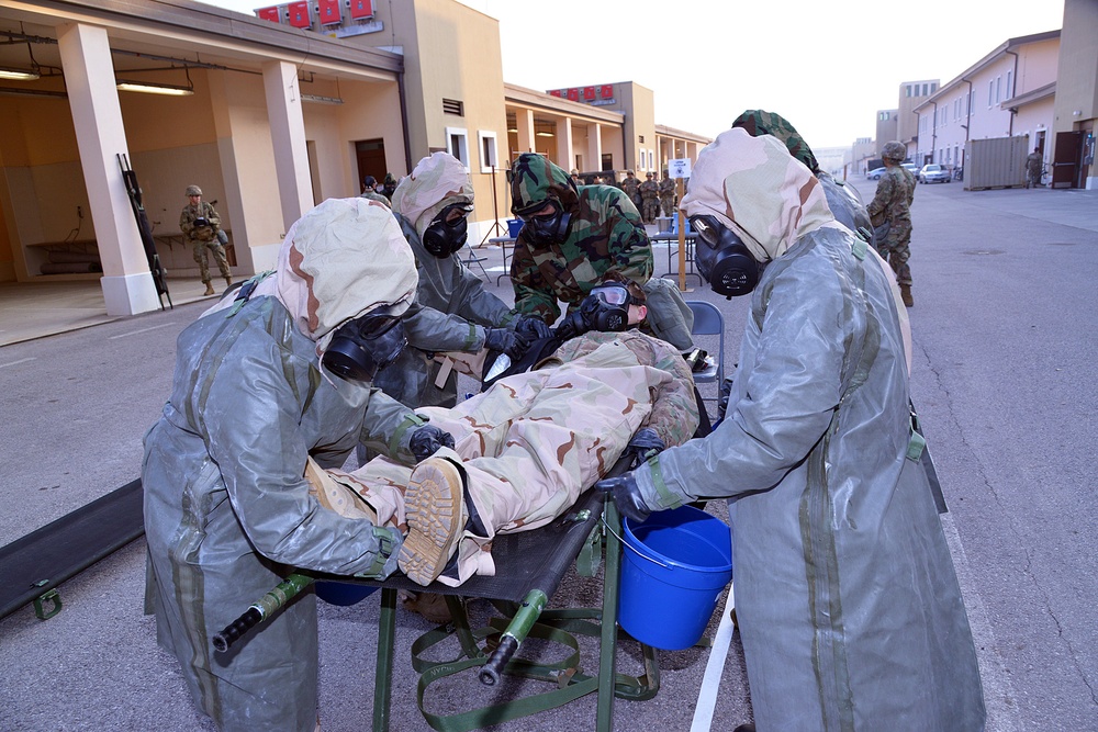 CBRN contaminated casualties training of Caserma Del Din Vicenza January 29, 2018