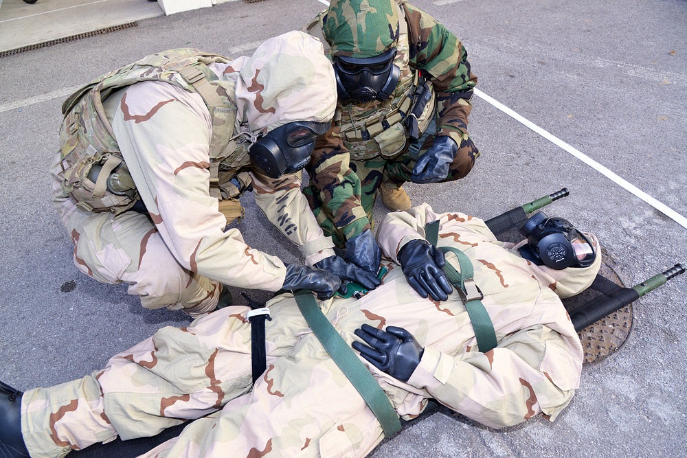 CBRN contaminated casualties training of Caserma Del Din Vicenza January 29, 2018