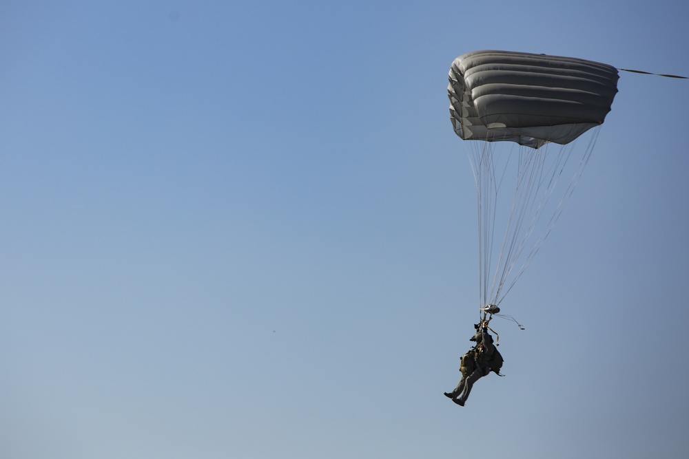 U.S. Marines with 2d Reconnaissance Bn. conduct parachute operations