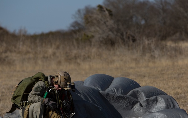 U.S. Marines with 2d Reconnaissance Bn. conduct parachute operations
