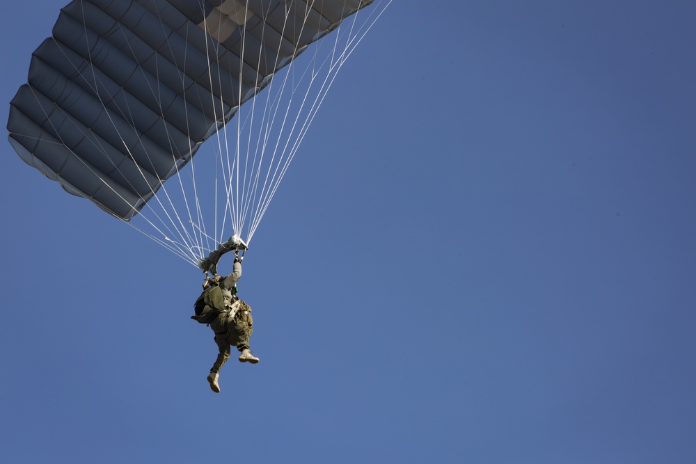 U.S. Marines with 2d Reconnaissance Bn. conduct parachute operations