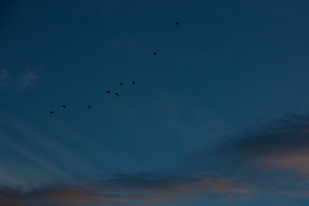 U.S. Marines with 2d Reconnaissance Bn. conduct parachute operations