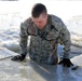 Cold-Weather Operations Course students battle icy conditions in cold-water immersion training at Fort McCoy