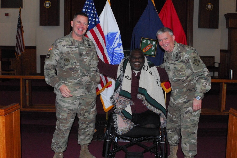 Commander, actor, athlete shares life lessons with 20th CBRNE Command Soldiers
