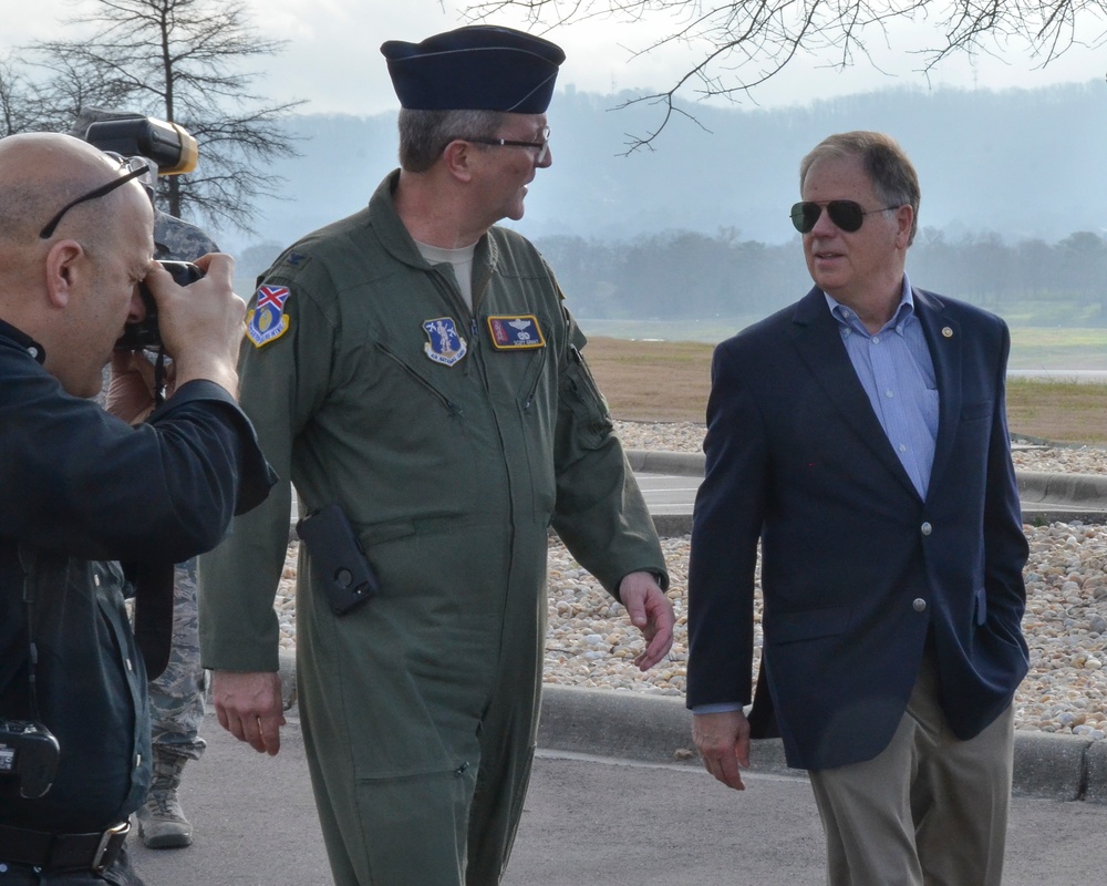 Alabama Sen. Doug Jones Visits the 117th Air Refueling Wing