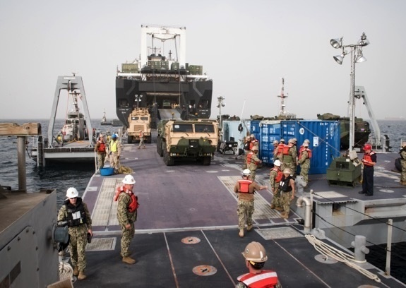 USNS ships conduct ship-to-shore operations during Native Fury 18