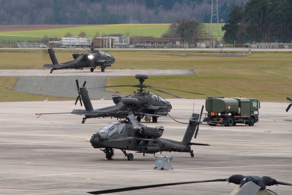 Aviation airfield operations, at the Katterbach Army Airfield in Ansbach, Bavaria, Germany,